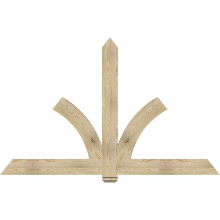 Ekena Millwork Redmond Rough Sawn Timber Gable Bracket, Douglas Fir, 84"W x 53"H x 2"D x 6"F, 15/12 Pitch GBW084X53X0206RED00RDF